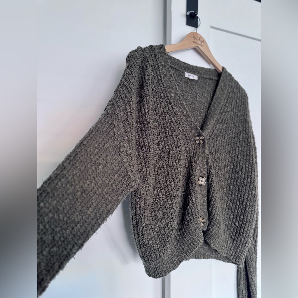 Garage Olive Cardigan Sweater